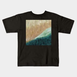 Drippy ocean beach bird's eye view Kids T-Shirt